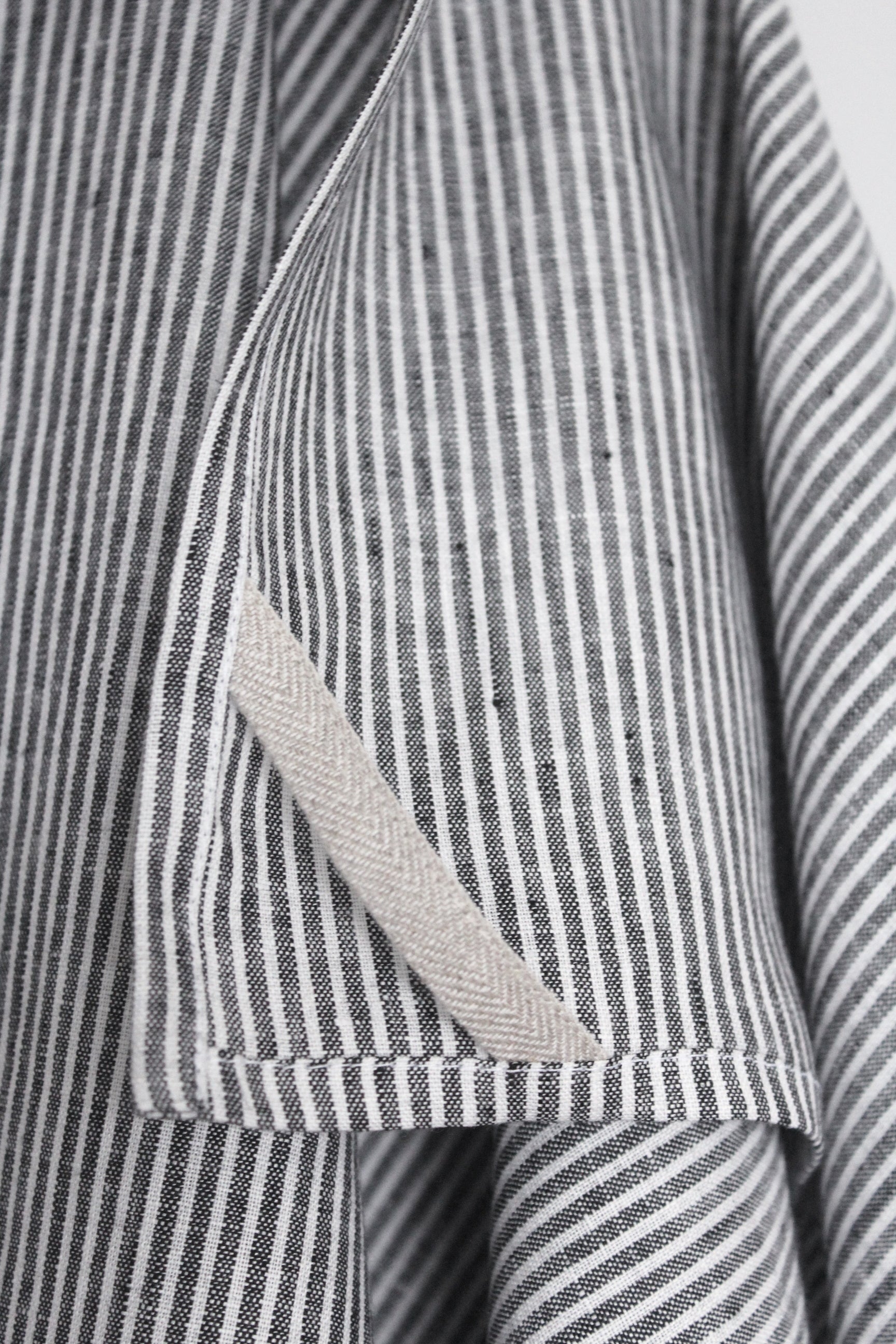 Linen Tea Towel | Wide Grey Stripe - AVLEN