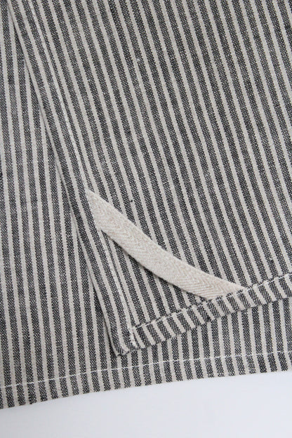 Linen Tea Towel | Wide Mocha Stripe - AVLEN