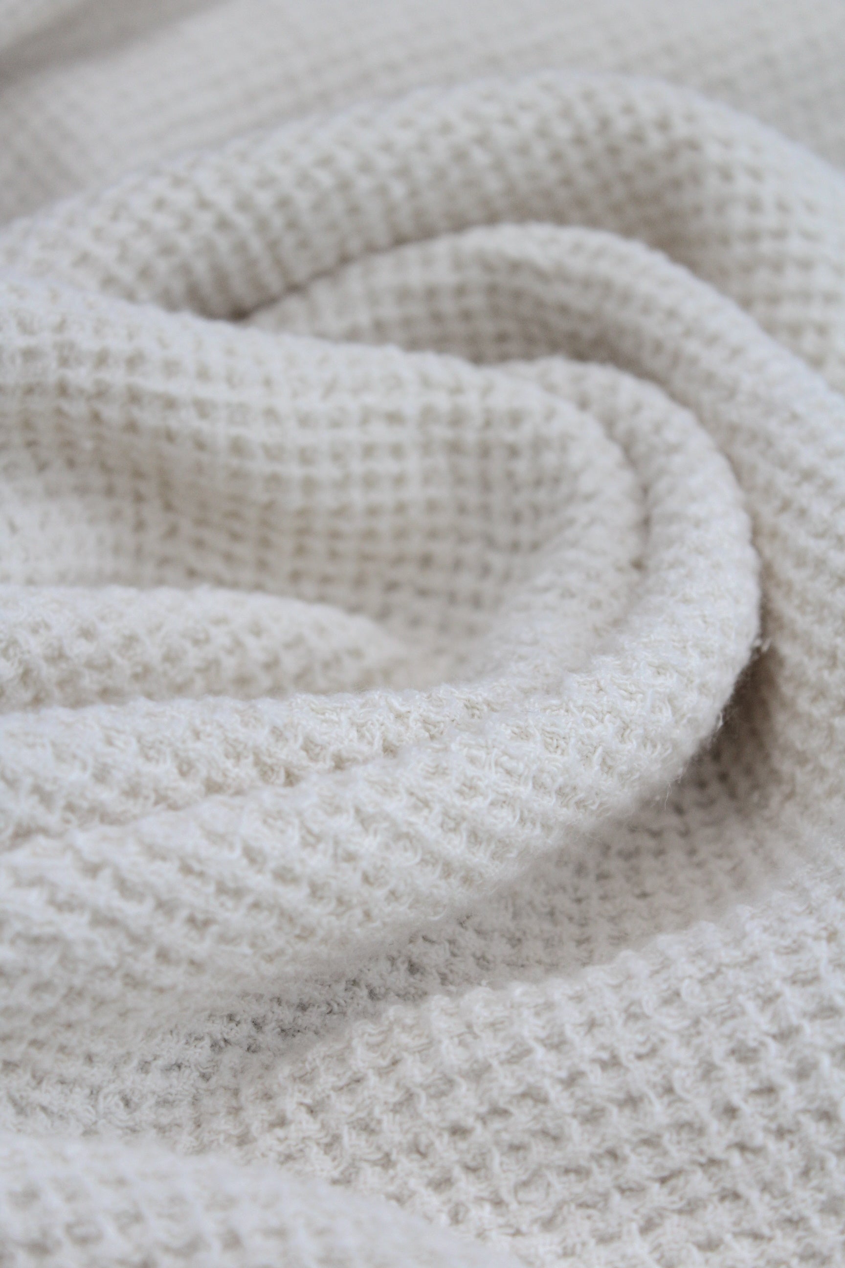 Waffle Ivory Wide Linen Fabric - PRODUCT SAMPLE ONLY - AVLEN