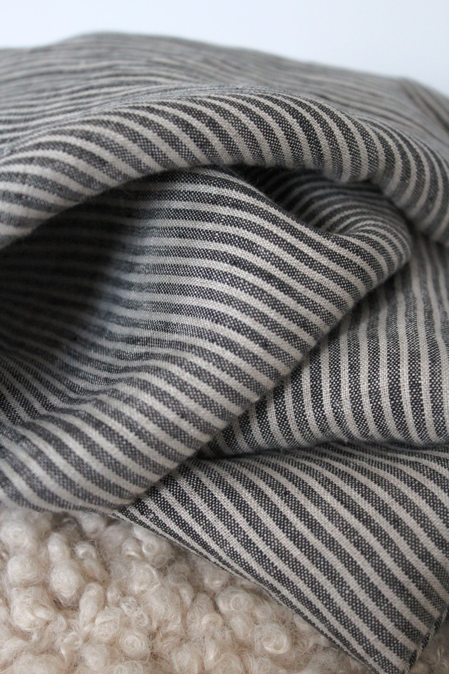 Siena Wide Mocha Stripe Linen Fabric