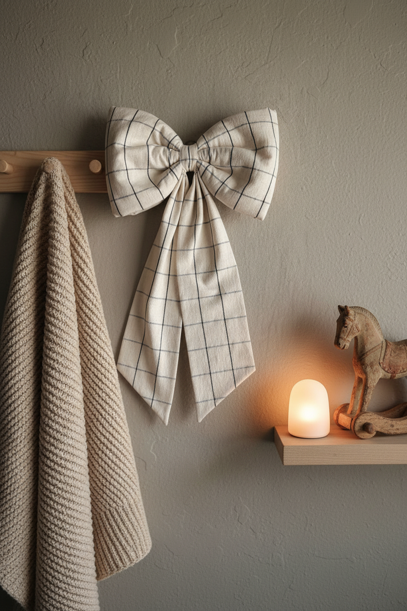 Check Bow Cosy Peg Rail