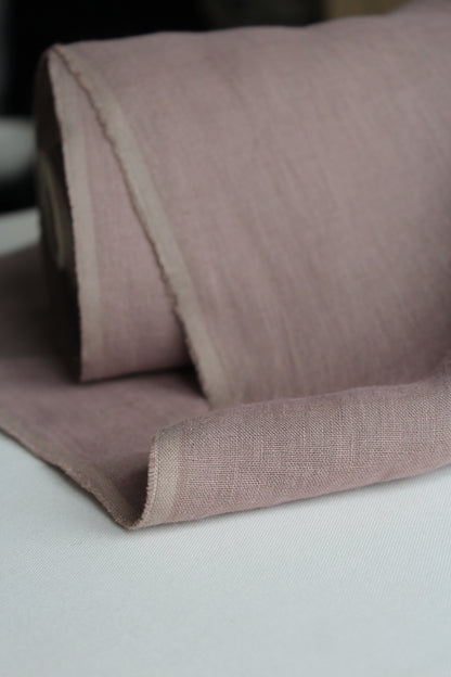 Siena Dusty Mauve Linen Fabric - AVLEN
