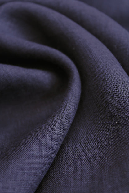 Siena Navy Linen Fabric - AVLEN